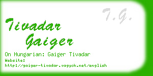 tivadar gaiger business card